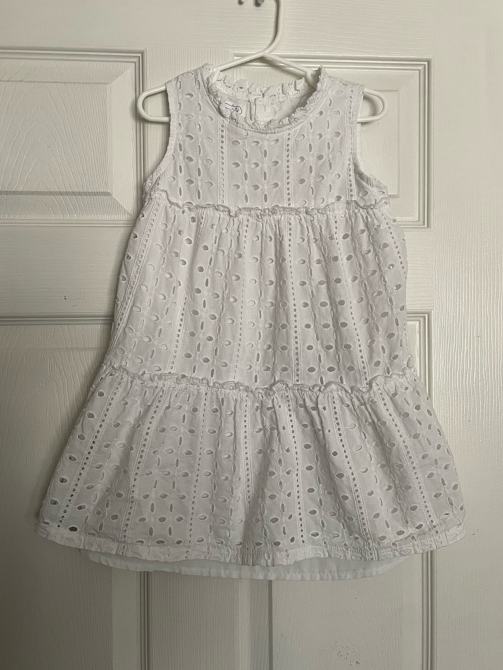 Mudpie Girls 5t White Eyelet Tiered Sundress 100% Cotton